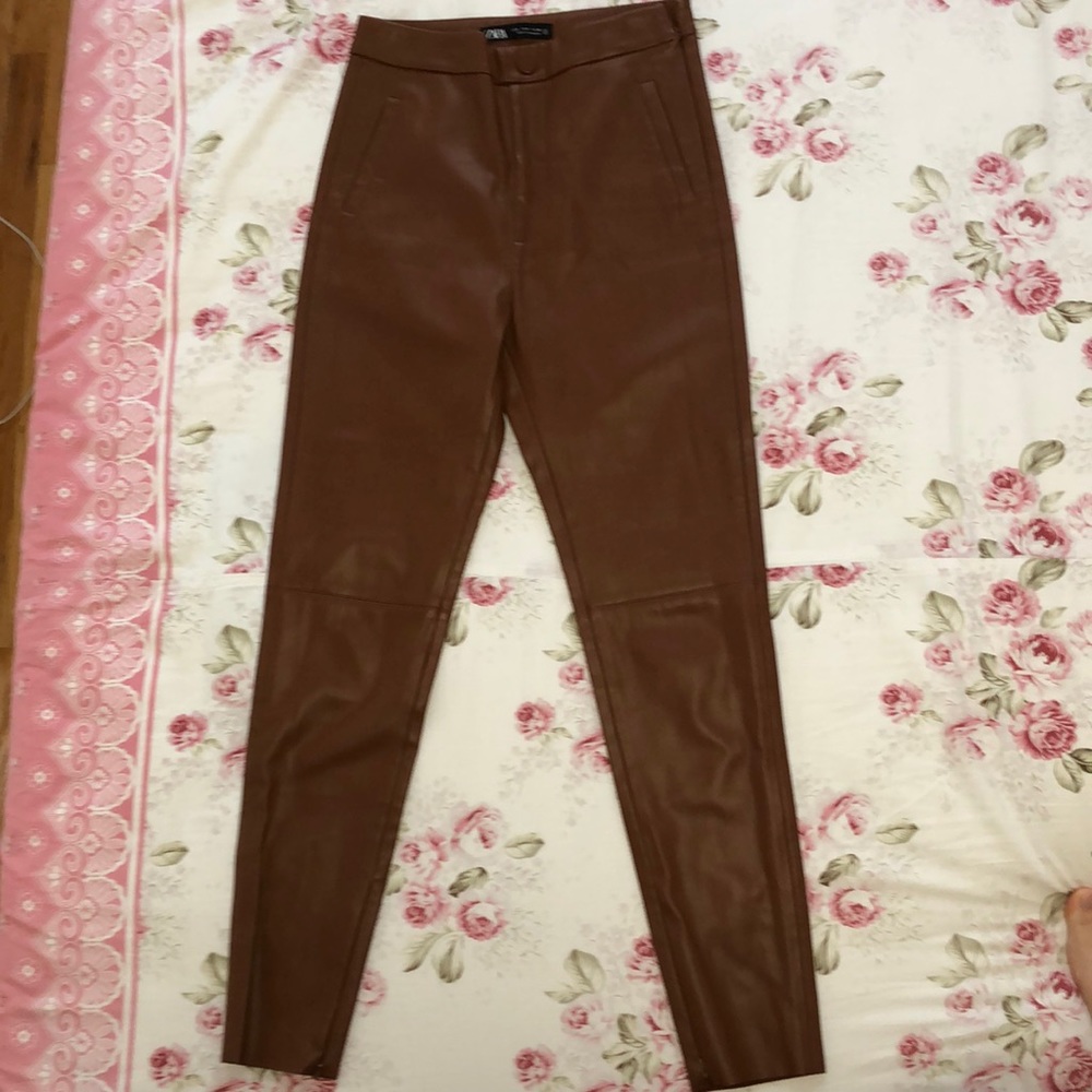 NWOT ZARA faux leather leggings pants